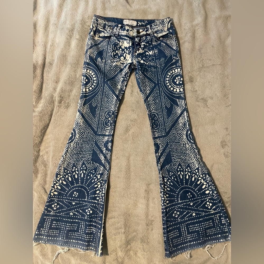 Free People Bali Mantra Discharged flare leg jeans